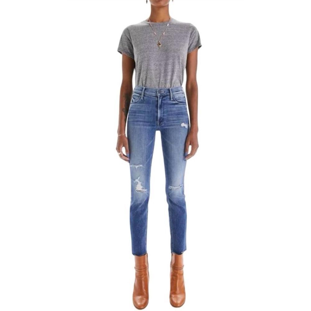 Mother The Mid Rise Dazzler Ankle Fray Jean In Weekend Warrior Size 32